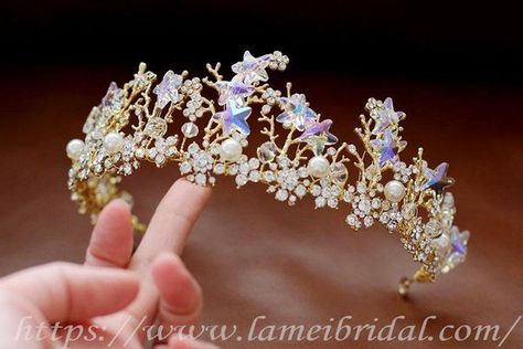 Crystal Rhinestone Bridal Headpiece wedding crown with Super Stars Prom Dress, Quartz Tiara, Rose Quartz Wedding, Crystal Bridal Headpiece, Bride Crown, Crown Gold, Crystal Bridal Tiaras, Pink Jewels, Rose Gold Quartz