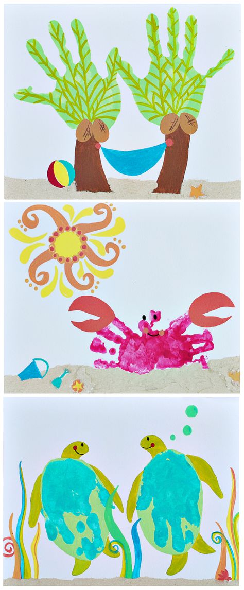 Handprint art. -Repinned by Totetude.com Hand Print Art, Footprint Crafts, Kids Headphones, Kids Beds, Footprint Art, Ocean Crafts, Handprint Crafts, Daycare Crafts, Handprint Art