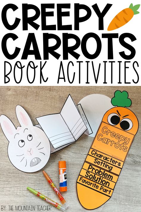 Are you looking for the best Creepy Carrots activities for your kids or classroom? These crafts, worksheets and other activities are perfect. Perfect for kindergarten, 1st, 2nd and 3rd grade students. Students will love this read aloud and the read alouds activities as well. Creepy Carrots Activities, Characters Setting Problem Solution, Activities 2nd Grade, Creepy Carrots, Reading Comprehension Practice, Procedural Writing, Halloween Classroom, Early Finishers Activities, Making Words