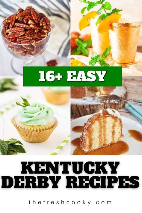 Best easy Kentucky Derby Recipes for your Derby Day Party! Great appetizers, breakfast, drinks and desserts. Grab all the bourbon inspired recipes via @thefreshcooky Kentucky Derby Fruit Platter, Kentucky Derby Menu Ideas, Kentucky Derby Desserts, Kentucky Derby Appetizers, Derby Day Party, Kentucky Derby Food, Kentucky Derby Recipes, Kentucky Derby Mint Julep, Derby Recipe