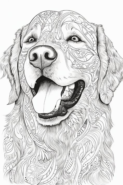 Zentangle Dog, Dog Mandala, Color Images, Dog Images, Shakira, Punch Needle, Colour Images, Adult Coloring Pages, Adult Coloring