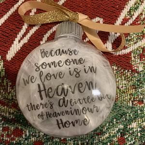 Because Someone We Love is in Heaven There is a little bit of | Etsy Angel Baby Ornament, Baby Loss Ornament, In Memory Christmas Ornaments, Floating Ornaments, Christmas In Heaven, Photo Christmas Ornaments, Baby Memories, Memorial Ornaments, Baby Ornaments