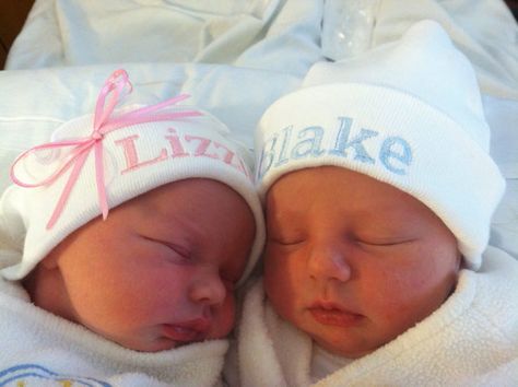 Twins Boy And Girl, Twin Birth Announcements, Twins Boy, Newborn Stroller, Newborn Hospital Hats, Twin Baby Girls, Boy Girl Twins, Newborn Hats