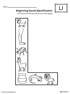 Letter L Beginning Sound Color Pictures Worksheet Worksheet.In this worksheet, your child will color pictures that represent the beginning sound of the letter L. Alphabet Mini Book, Alphabet Letter Activities, Beginning Sounds Worksheets, Abc Worksheets, Alphabet Worksheets Kindergarten, Alphabet Sounds, Phonics Books, Teaching Sight Words, Alphabet Worksheets Preschool