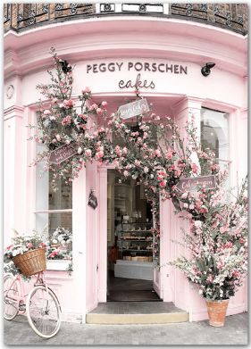 Cafe Plants, Westminster Station, Peggy Porschen Cakes, London 2022, Pink Bike, Flowers Shop, Colourful Buildings, London Places, Trendy Flowers