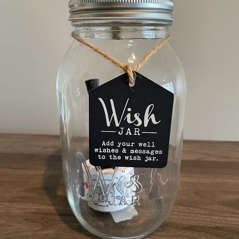 Wedding Wishes Mason Jar Guest Book - Wedding Wish Jar - NEW! Wish Jar Wedding, Well Wishes Messages, Wish Jar, Wedding Jars, June 1st, Book Wedding, Wedding Wishes, Wedding Book, 7 H