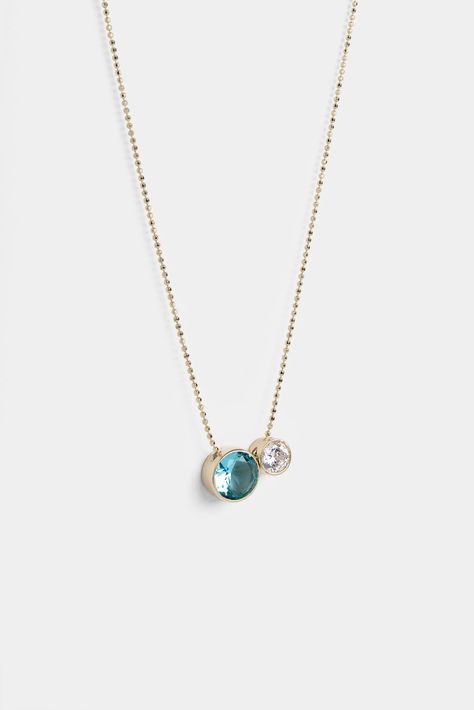 Stone Gold Necklace, Delicate Gold Necklace, White Gold Necklaces, Aquamarine Stone, Topaz Stone, Stone Gold, Yellow Gold Chain, White Topaz, Minimalist Jewelry