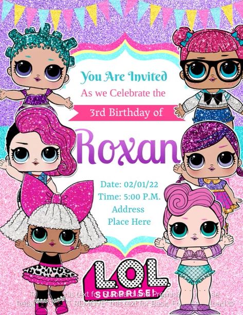 160+ lol surprise Customizable Design Templates | PosterMyWall Lol Surprise Dolls Party Invites, Lol Surprise Dolls Invitations Template, Lol Dolls Invitations, Lol Suprise Birthday Invitations, Lol Doll Party Invitations, Lol Birthday Invitation Free, Lol Birthday Invitation Template, Lol Doll Invitations Template, Lol Invitations Free