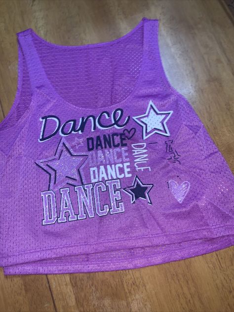 justice sz 10 mesh tank Crop top dance. Little bit of design pealing. Still super cute. Daughter wore as a cover up for dance and with dance leggings listed separately. Condition is "Pre-owned". Smoke free. Shipped with USPS First Class. Dance Tops Practice, Spring List, Justice Clothing Outfits, Justice Store, Lynn Anderson, Crop Tops For Kids, Summer List, Christmas Haul, Dance Leggings