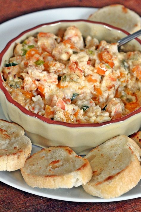 Cajun Shrimp Dip - Jam Hands Cajun Shrimp Dip Recipe, Shrimp Dips, Cajun Shrimp Dip, Seasoning Shrimp, Shrimp Dip Recipe, Shrimp Dip Recipes, Baguette Slices, Toasted Baguette, Shrimp Dip