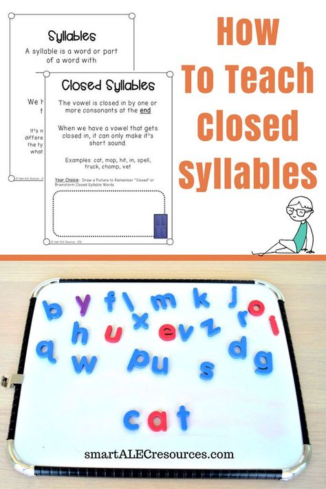 Six Syllable Types, Free Phonics Printables, 3rd Grade Words, Educational Therapy, Syllables Activities, Closed Syllables, Syllable Types, Phonological Awareness Activities, G Words