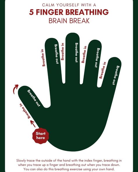 #Breathe #BreathingExercises #Breathwork #ConsciousBreathing #DeepBreathing #MindfulBreathing #RelaxationTechniques #Mindfulness #MindfulMoments #MindfulLiving #PresentMoment #BePresent #CalmMind #InnerPeace Breathing Coping Skills, Breathing Techniques For Relaxation, Five Finger Breathing, 5 Finger Breathing, Breathwork Techniques, Mindful Breathing, Mental Health Therapy, Calm Your Mind, Child Therapy