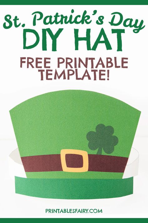 Free St. Patrick's Day Hat template. Two versions available. The perfect leprechaun headbands for preschool, kindergarten, and first grades! Leprechaun Hat Printable, Leprechaun Hat Template Free Printable, Leprechaun Hat Template, Leprechaun Hat Craft, Diy Craft For Kids, San Patrick Day, Make Your Own Hat, Leprechaun Craft, St Patricks Day Hat