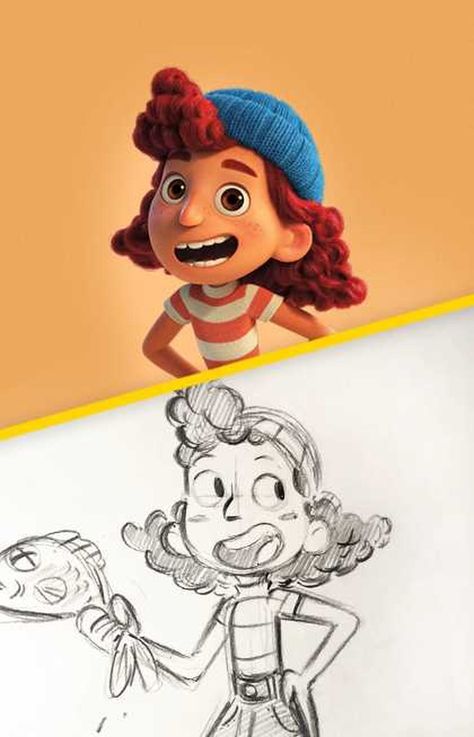 Luca Character Design, Luca Illustration, Deanna Marsigliese, Luca Pixar, Jumping Poses, Luca Disney, Up Pixar, Lucas Movie, Aardman Animations