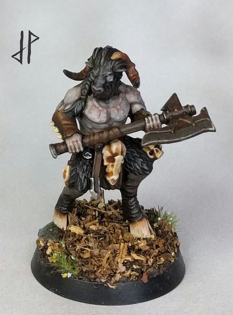 Chaos Beastman Beasts Of Chaos, Warhammer Beastmen, Warhammer Wood Elves, Warhammer Armies, Warhammer Figures, Warhammer Paint, Warhammer Aos, Dungeons And Dragons Miniatures, Wood Elf