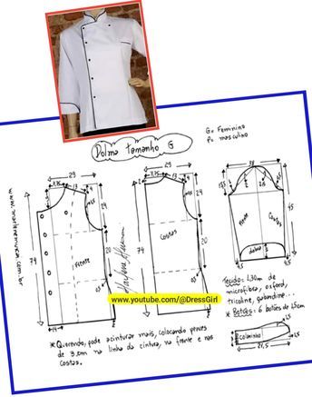 Chef uniform for women 😲 #chef... - Remeya sewing patterns | Facebook Chef Dress For Women, Chef Dress, Women Chef, Basic Dress Pattern, Doctor Dress, Chef Shirts, Chef Uniform, Chef Clothes, Coat Pattern Sewing