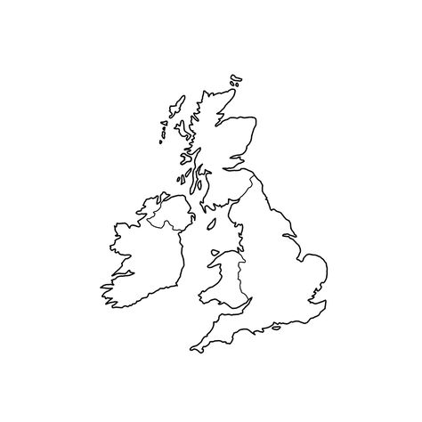 Map of British Isles Wales Outline Tattoo, Scotland Coloring Pages, Uk Outline, London Map Black And White, British Isles Map, Map Of Britain, Ireland Map, England Map, Map Outline