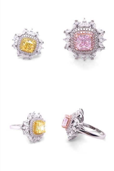 The Essence of The Timeless Design..... Luxury Jewel that captures her Style and shows off her attitude.
Available in Ring Size: 5, 6, 7, 8, and 9
Argyle Pink Center stone: Item No:  TJHDIANA38Ba54
Canary Yellow Center stone: Item No:  TJHDIANA38Ba53

If Not Now?  Then, When? Visit the Anna Zuckerman Jewelry Gallery, Shop Now:  https://www.thejewelryhut.com/?page=search&itemvid=3FAD79D6-D34B-D7C1-BD1E65FA0A631F0D If Not Now Then When, Crazy Heels, Diamonds Rings, Classic Engagement Ring, Rings Bands, Diamond Rings Design, Classic Engagement, Trendy Necklace, Sparkly Jewelry