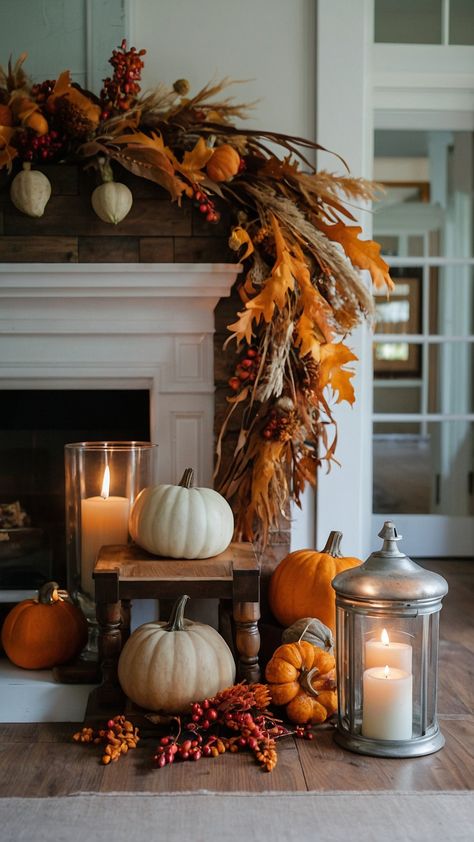 Transform your home into a cozy autumn paradise with DIY Fall Thanksgiving Decor Ideas Discover stunning table candle centerpieces Hobby Lobby finds front porch inspiration and modern farmhouse touches Get creative with your living room outdoor spaces kitchen and porch decor this season Let's elevate your fall decor game Table Candle Centerpieces, Thanksgiving Decor Ideas, Front Porch Inspiration, Porch Inspiration, Candle Table Centerpieces, Table Candle, Living Room Outdoor, Autumn Magic, Fall Thanksgiving Decor