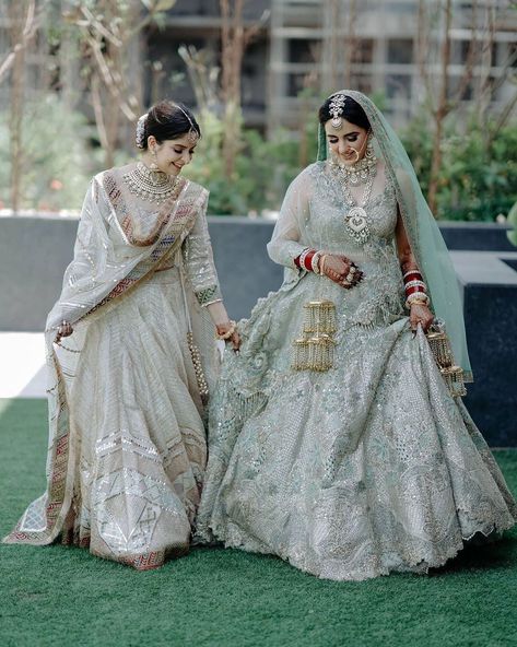 Lavender To Pistachio Green, Outfit Colours You Can Pick For Your Sister’s Intimate Wedding! | WedMeGood Brother Wedding Dress For Sister, Brother Wedding Dress For Sister Indian, Bridal Entry, Bridesmaid Photoshoot, Bridesmaid Lehenga, Bridal Squad, Pengantin India, Sisters Wedding, Bridal Makeover