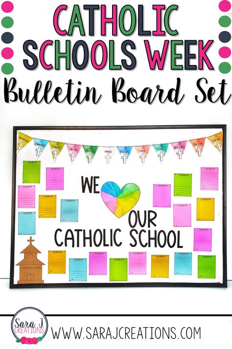 Catholic Schools Week Bulletin Board, Catholic Schools Week Activities, Catholic Bulletin Boards, Printable Bulletin Board, Catholic Schools Week, Reading Buddies, Catholic Education, School Template, Education Week