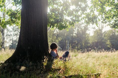 Sitting Under A Tree, Alluka Zoldyck, Under A Tree, Foto Art, Quiet Moments, The Grass, Pics Art, Country Life, 그림 그리기