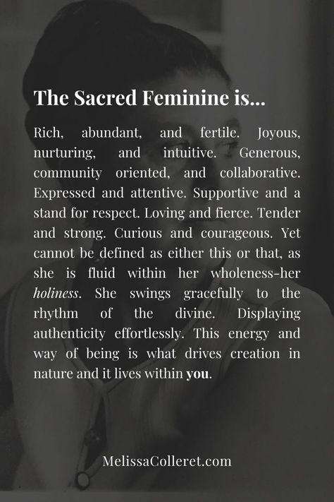 It is time to restore the balance of the feminine and masculine energies within you. To awaken the feminine and let it lead the way. If you want to become a mom, are soon to be one, or already are one, let the sacred feminine awaken within you. Give it space to heal. Allow the divine to rise. Divine Feminine. Sacred feminine. Inspiration for women. Divine Feminine Meditation, Sacred Masculine Quotes, Sacred Feminine Quotes, Your Energy Is Sacred Quotes, Shakti Energy Sacred Feminine, What Is The Divine Feminine, Awakened Woman Divine Feminine, Sacred Feminine Aesthetic, Womens Circle Divine Feminine