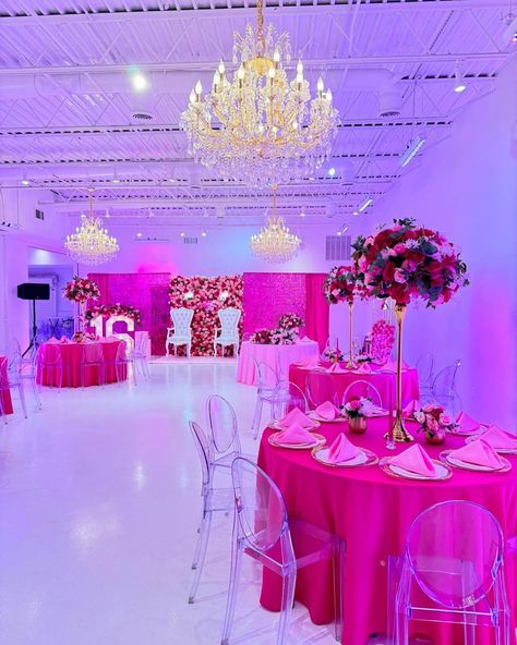 16 Shades of Pink 📍Lights on Kent for Events * * * * * * * * * #sweet16 #quinceañera #dress #birthday #sweet #cake #happybirthday #barbie #shadesofpink #babyshower #birthdaygirl #sweets #weddings #birthdaycake #bridetobe #events #anniversary #fiesta #partytime #birthdayparty #brooklyn #LightsonKentforEvents 16 Shades Of Pink Party Ideas Sweet 16, 13 Shades Of Pink Party, 16 Shades Of Pink Party, Barbie Sweet 16 Party, Sweet 16 Pink Theme, Sweet16 Ideas, Sweet Sixteen Themes, Pink Decorations, Pink Lights