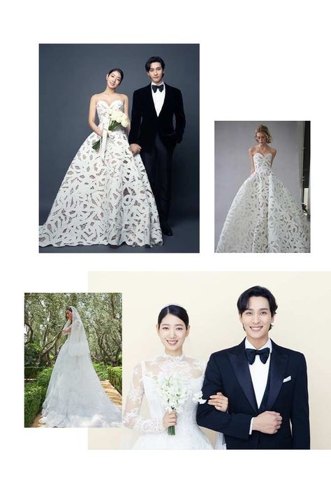 Park Shin Hye Wore A Wedding Dress By A Filipino Designer For Her Pre-Nuptial Photoshoot Park Shin Hye Wedding, Floral Themed Wedding, Korean Wedding Photography, Traditional Dresses Designs, Pre Wedding Poses, Korean Wedding, Park Shin Hye, A Wedding Dress, Dress Designer