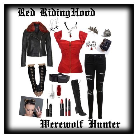 "Grimm - Red RidingHood: Werewolf Hunter" by pendorapendragon ❤ liked on Polyvore featuring Topshop, Miss Selfridge, Chanel, Wild Diva, Ugo Cacciatori, Pamela Love, NARS Cosmetics, women's clothing, women's fashion and women Werewolf Hunter Costume, Red Werewolf, Hunter Costume, Werewolf Hunter, Character Inspired Outfits, Pamela Love, Inspired Outfits, Really Cute Outfits, Red Riding Hood