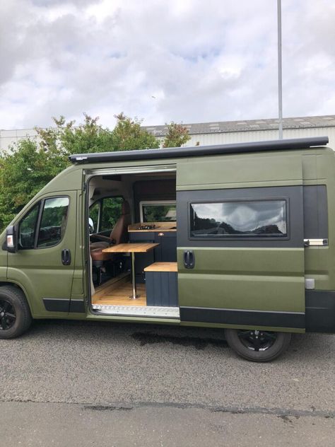 Mwb Van Conversion, Citroen Relay Campervan, Mwb Camper Conversion, Citroen Relay Campervan Conversion, Off Grid Camper, Windows With Blinds, Self Build Campervan, Plinth Lighting, Quirky Campers