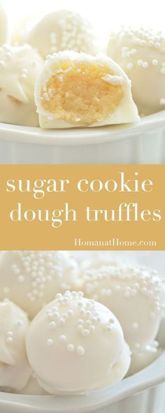 Dessert Truffles, Cookie Dough Truffles, Candy Truffles, Truffle Recipe, Sugar Cookie Dough, Homemade Candies, Sugar Cookies Recipe, Sweets Desserts, Holiday Baking