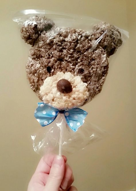 Teddy Bear Rice Krispie Treats, Bear Rice Krispies Treats, Baby Boy 1st Birthday, Rice Krispie Treats, Bear Stuffed Animal, Baby Bear Baby Shower, Gummy Bears, Baby Shower Diy, 1st Boy Birthday