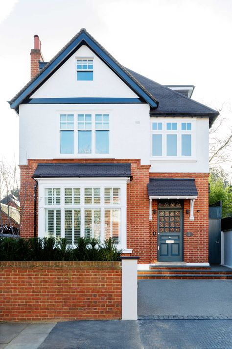 1930s Exterior Renovation, British New Build House, British Style House Exterior, 1930s House Frontage, 1930s Detached House Extension, Modern Edwardian House Exterior, London Detached House Exterior, 1930s House Windows, British Family Home