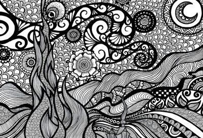 Zantangle Art, Arte Van Gogh, Zentangle Designs, Famous Artwork, Zentangle Drawings, Starry Night Van Gogh, Doodle Art Designs, Mandala Design Art, Famous Art