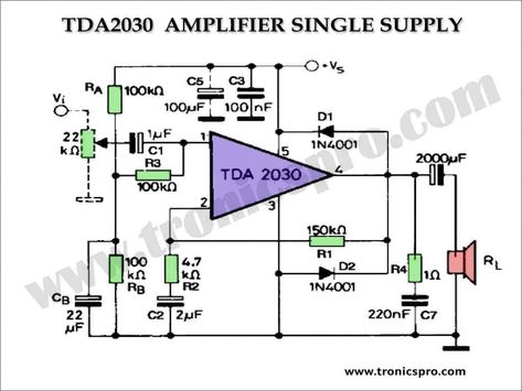 Tda 2030 Amplifier Circuit, Tda2030 Amplifier Circuit, Amplifier Circuit Diagram, Mobile Audio, Power Supply Circuit, Subwoofer Amplifier, Electronics Components, Audio Amplifier, Circuit Diagram