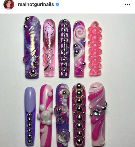 Lexi Nails, Long Square Nails, Girly Pop, Long Nail Designs, Goth Nails, Really Cute Nails, Bling Acrylic Nails, Kawaii Nails, Short Acrylic Nails Designs