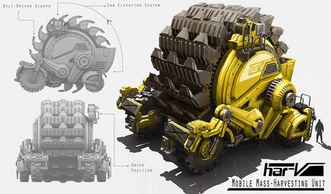 Concept cars and trucks: Concept vehicle art by Nick Carver Imperial Tanks, Dieselpunk Vehicles, Spaceship Concept, Heavy Machinery, Army Vehicles, Robot Design, Robots Concept, Robot Art, Construction Vehicles