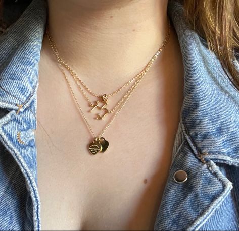 Gold Necklace Tiffany, Layering Tiffany Necklaces, Tiffany Layered Necklaces, Tiffany Gold Necklace Heart, Layered Tiffany Necklaces, Gold Tiffany Bracelet, Tiffany And Co Necklace Gold, Tiffany Necklace Layering, Tiffany Necklace Gold