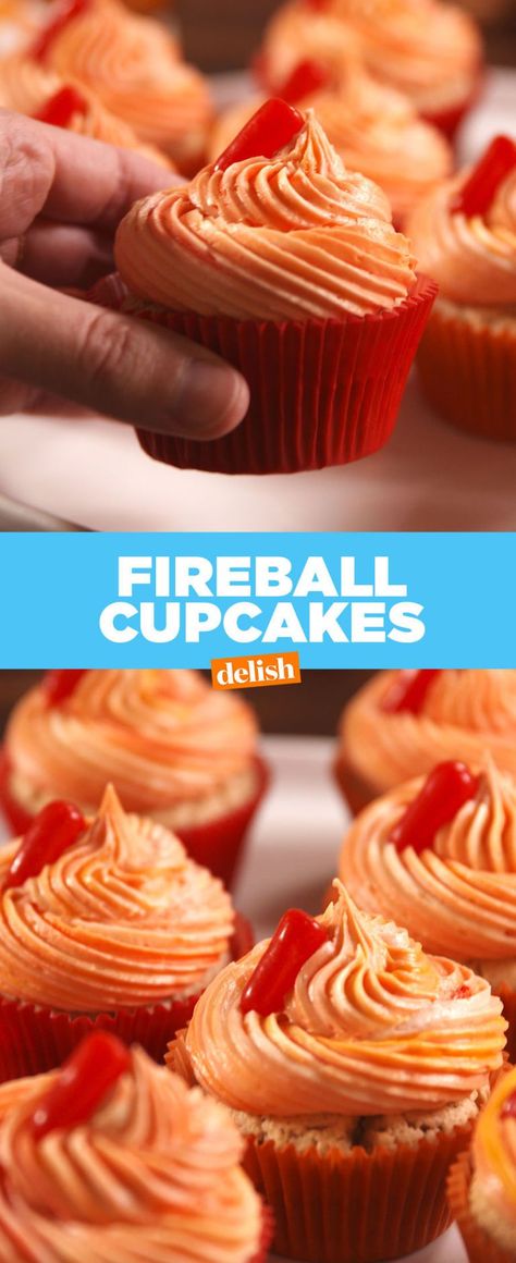 Fireball Cupcakes, Fireball Recipes, Boozy Cupcakes, Cupcake Videos, Fireball Whiskey, Boozy Desserts, Savory Cakes, Köstliche Desserts, Savoury Cake