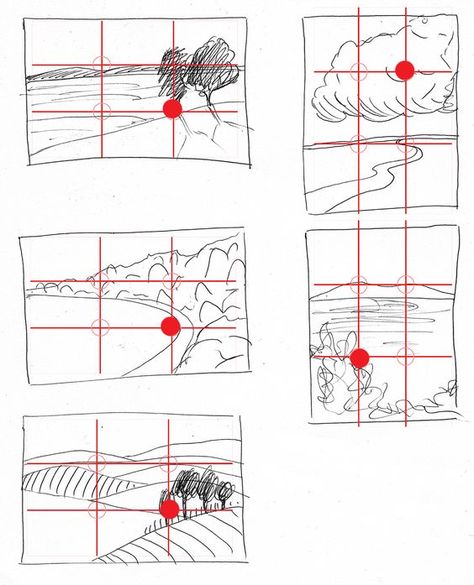 composition, rule of thirds, landscape painting, clair bremner, art tutorial: Clair Bremner, Composition Ideas, Art Theory, Art Basics, Art Worksheets, Principles Of Art, Perspective Art, Foto Tips, Composition Photography