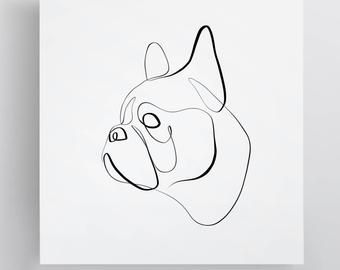 Fredo Tattoo, White French Bulldog Puppies, Frenchie Art, Bulldog Painting, French Bulldog Drawing, Bulldog Drawing, Corel Draw Design, Art One Line, Pitbull Art