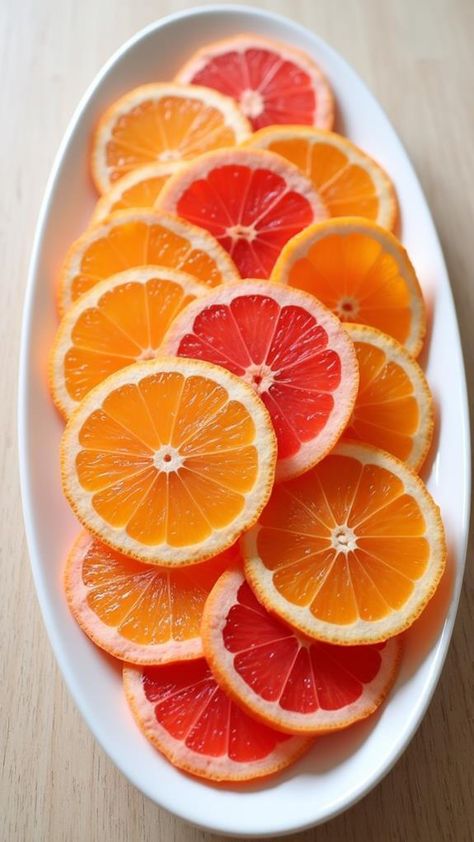 Arranging fruit on a platter requires a thoughtful approach. Begin with a flat dish and layer orange rounds, followed by grapefruit slices for contrast. Pay attention to color and texture, mixing varieties like blood oranges. With careful arrangement, your display will captivate guests, encouraging them to explore further. Citrus Fruit Platter, Green Pancakes, Olive Oil Dressing, Citrus Salad, Easy Food Art, Fruit Platter, Toasted Almonds, Seasonal Recipes, Fruit In Season