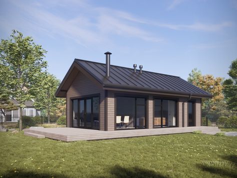 This is a modern tiny house plan with 1 bedroom for a country holiday. Also, this small house can be a great guest house or a modern beach cottage.

Size with porch: 22'-1"x41'-9"
Living area: 484,4 sq.ft
Total area: 915 sq.ft

FEATURES
Ground Floor:
Entry; Kitchen+Dining+Living; Bathroom; Master bedroom Floor Plan With Furniture, Modern Beach Cottage, Cabin Floor, Cabin Floor Plans, Kitchen Dining Living, Small Cabin, Tiny Home, House Plan, Small House