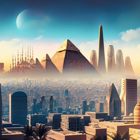 #modern #futuristic #cairo #egypt #developed #metropolitan #skyline #futurism #future #teachnology Egypt Skyline, Modern Egypt, Modern Futuristic, Egyptian Culture, Cairo Egypt, Futurism, Cairo, Egypt, The Future