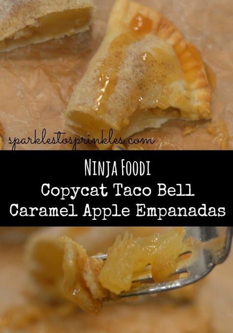 Caramel Apple Empanadas Taco Bells, Caramel Apple Empanadas, Apple Empanadas, Copycat Taco Bell, Ninja Cooking System Recipes, Ninja Recipes, Copycat Restaurant Recipes, Hand Pies, Ninja Foodi