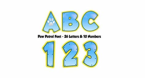 Paw Patrol Font Free Download - Font XS Paw Patrol Alphabet Letters, Logo Typeface, Comic Font, Cartoon Font, Character Map, Fancy Fonts, Creative Stuff, How To Make Logo, Font Names