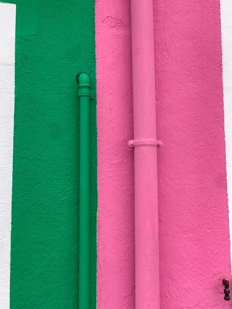 Emerald Green And Pink Color Palette, Pink Red Green Color Palette, Green And Pink Branding, Green And Pink Logo, Pink Green Aesthetic, Hot Pink And Green, Green Branding, Pintura Exterior, Pink Bottle