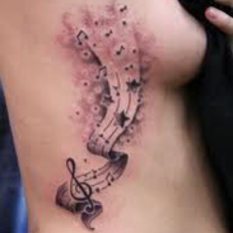 Musical Tattoo Music Chest Tattoo, Music Tattoo Ideas, Tattoo Ideas For Females, One Word Tattoo, Chest Tattoo Female, Tattoo Music, History Tattoos, Irish Tattoos, Tattoo Female