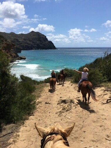 Horseback riding in kauai Hawaii Horseback Riding, Horses In Hawaii, Hawaii Ranch, Birthday Vacay, Beach Horseback Riding, Coastal Western, Island Horse, Horse Back Riding, Beachy Aesthetic